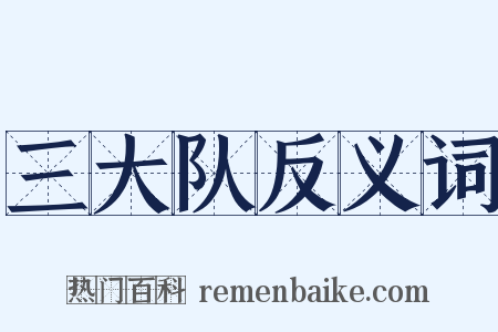 三大队反义词是什么意思的图片